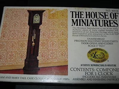 House Of Miniatures Kit #40018 1:12 William & Mary Tall Case Clock NIB Furniture • $12.22