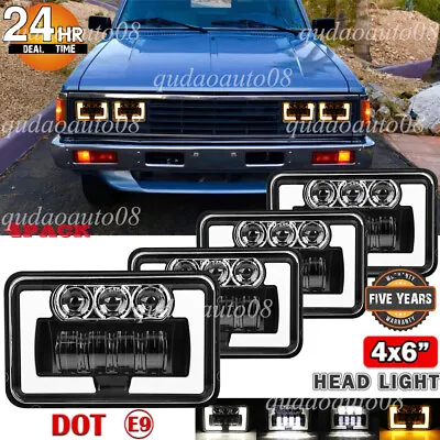 4PCS 4x6'' LED Headlights Hi/Lo DRL Fit Nissan 720 Pickup 200SX Coupe Chevy C10 • $72.29