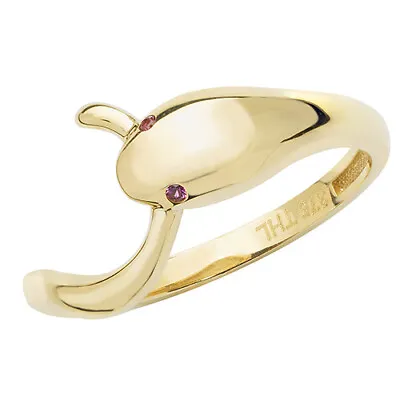 Gemstone Snake Ring 9ct Yellow Gold Hallmarked Sizes J - S British Made • £194.69