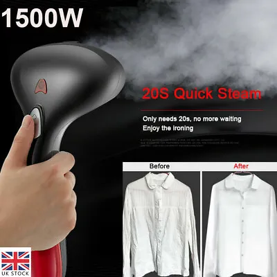 1500W Fast Heat Hand Held Clothes Garment Steamer Upright Iron Portable Travel • £16.28