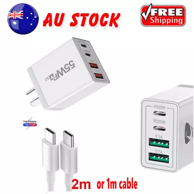 55W 4 Port USB-C PD Fast Charging Wall USB-C Charger Power Adapter Type-C Brick • $8.19