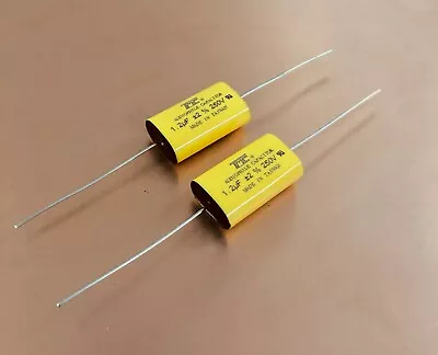 2x SUPER TWEETER TMC MYLAR CAPACITOR 1.2uF 250V NP 2X PACK AUDIO TRUE VOLTAGE!! • $9.99