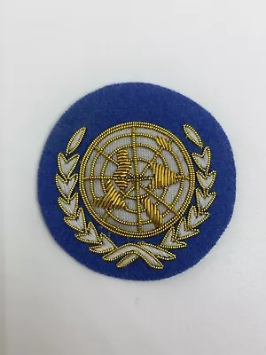 £13.99 • Buy United Nations Hand Embroidered Bullion And Wire Cap Badge UN Beret Cap Badge