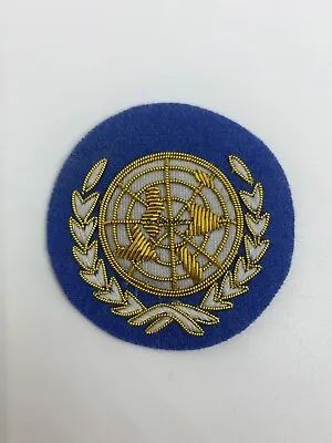 United Nations Hand Embroidered Bullion And Wire Cap Badge UN Beret Cap Badge • £13.99