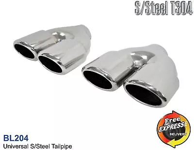 Exhaust Dual Tips Quad Tailpipes Oval Set Mercedes AMG Style VW Golf 7 R Style • $251.06