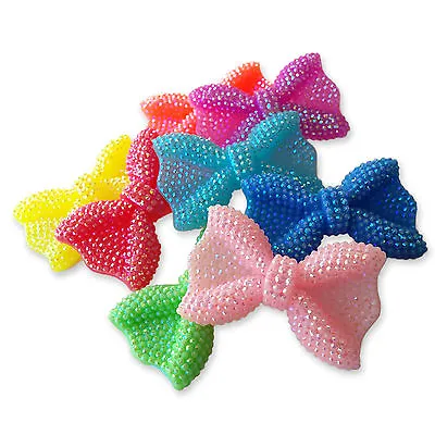 Large Sparkling Bowknot BOWS Flatback Cabochons Kawaii Embellishments Decoden • £1.29