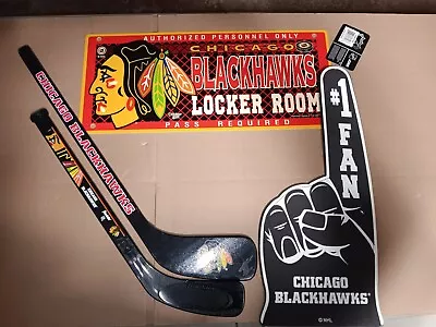 Lot Of Chicago Blackhawks Mini Sticks #1 Fan And Sign • $15