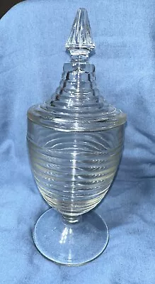 Depression Glass “Manhattan” Covered Pedestal Candy Dish By Hazel Atlas • $24.99