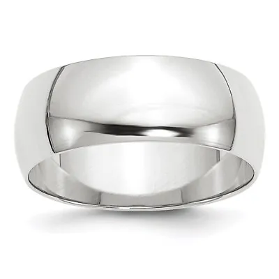 14k White Gold 8mm Round Wedding Band Ring Gift For Men Size 12 • $1040