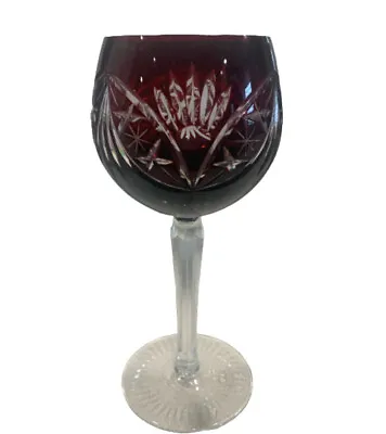 Nachtmann Traube Hand Cut Crystal Ruby Red Tall Wine Glass Made In Germany • $56.21