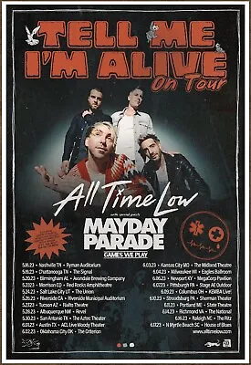 ALL TIME LOW | MAYDAY PARADE Tell Me I'm Alive 2023 Tour Ltd Ed New RARE Poster! • $29.99