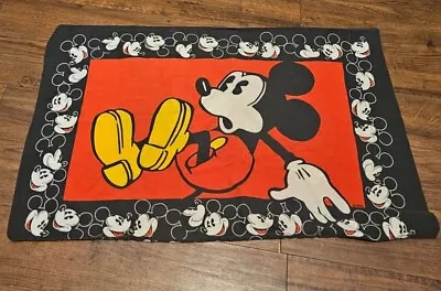 Vintage Disney Mickey Mouse Standard Size Pillowcase Red Black Classic USA • $3.99