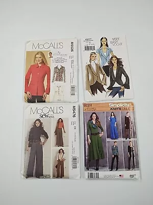 Lot Of 4 Sewing Patterns McCall's Simplicity Vogue (M5526 V8331 M5476 S0311)  UC • $19.99