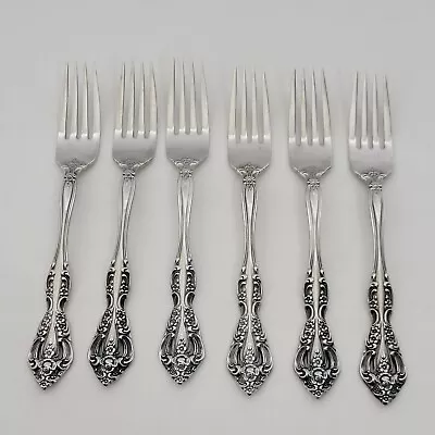 Set Of 6 Oneida Michelangelo Cube Stainless Heirloom Dinner Forks Flatware 7.25  • $70.01