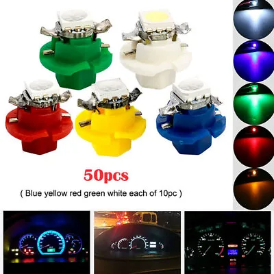 50Pcs 5 Colors B8.4D 1SMD LED Car Indicator Cluster Gauge Dashboard Side Light • $13.56