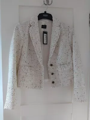 Marks And Spencer Sparkly Ivory Sequinned Short Dressy Jacket • £34.99