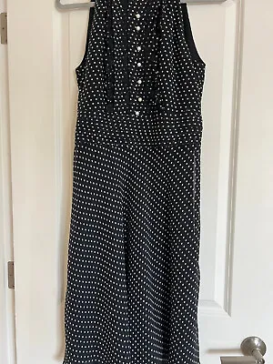 £86.82 • Buy New Luisa Spagnoli Gorgeous Black Polka Dot Raceback 100% Silk Dress Sz 42 US 6