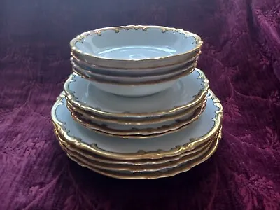 HEINRICH & H&C Co Selb Bavaria  Gold Trim Salad Bread&Butter Fruit Bowls 12 Pc • $79.95