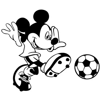 6.6  MICKEY FOOTBALL Vinyl Decal Sticker Car Window Laptop Disney Mouse Soccer • £3.99