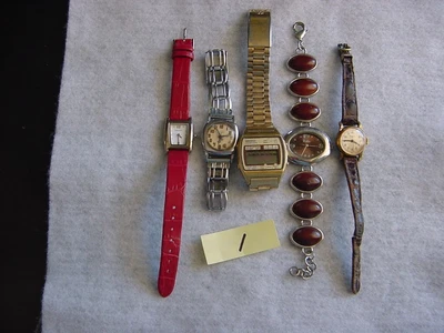 $5 • Buy LOT OF FIVE WATCHES - SEIKO, RELIC,MICRON, BULOVA, NINE WEST, Lot 1