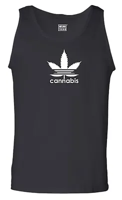 Cannabis Vest Casual Clothing Weed Plant Addict Swag Joke Birthday Gift Tank Top • £6.99