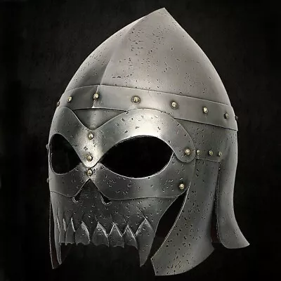 XMAS 18GA Dark Medieval Larp Antique Fantasy Warrior Helmet Knight Viking Helme • $99