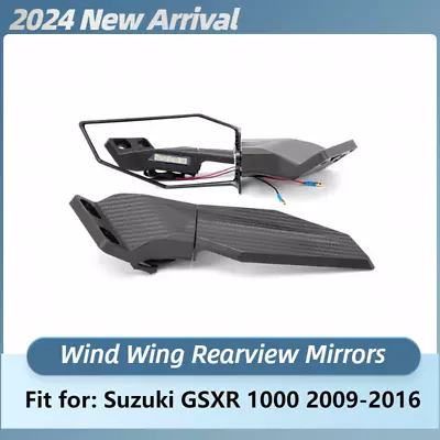 Rearview Wing Mirrors W/ LED Turn Signals Lights For Suzuki GSXR1000 2009-2016 • $45.50