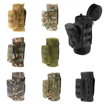 Military Tactical Molle Zipper Water Bottle Bag Hydration Pouch Kettle Carrier • $12.91
