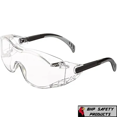 Clear Safety Goggles Over Glasses Work Lab Outdoor Eye Protection Cover2 1/Pair • $7.95