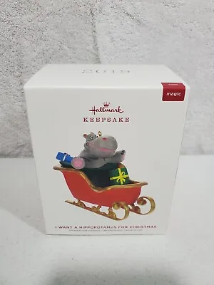 2019 Hallmark Keepsake I Want A Hippopotamus For Christmas Magic Ornament Hippo • $16.87
