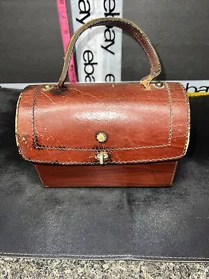 Vintage Marcelino John Romain Brown Leather Top Handle Handbag See Description • $40