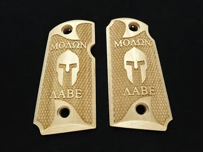 Maple Molon Labe Kimber Micro 9 Grips Checkered Engraved Textured • $40