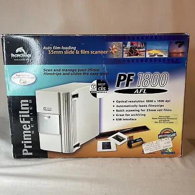 PrimeFilm Series PF 1800 AFL 35mm Film Scanner Box Cables CD Install Photoshop • $36.99