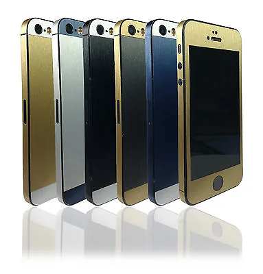 Two Tone Metal Skin For IPhone 5 5s SE Wrap Cover Decal Sticker Protector Case • £2.99