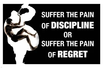 PAIN DISCIPLINE Quote Motivational Poster 24X36 Work Out INSPIRATIONAL New - UY1 • $9.99