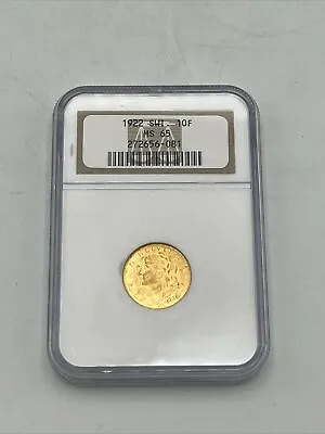 1922 MS65 Switzerland Gold 10 Francs NGC Certified Gem • $349.95