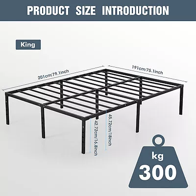 Heavy Duty 18  4 Size Metal Bed Frame Sturdy Steel Platform Slat Support • $80.99