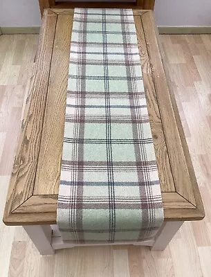 Balmoral Sage Green Tartan Plaid Faux Wool Lined Table/Bed Wedding Runner Made • £17.99