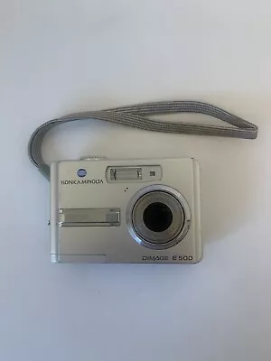 Konica Minolta DiMAGE E500 5 MP Digital Camera - Silver - Tested And Works • $20