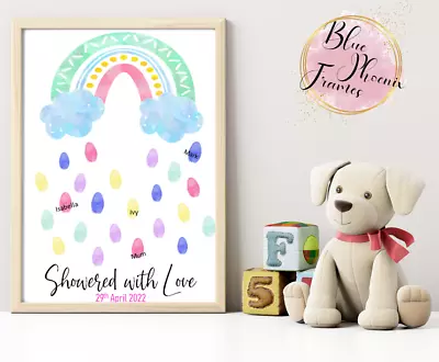 £15.88 • Buy BABY SHOWER - Fingerprint - Keepsake Guest Book - INK INCLUDED - Personalised