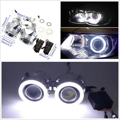 2 X 2.5  Car Headlights HID Xenon Projector Lens H1/H4/H7 Light Guide Angel Eyes • $60.70