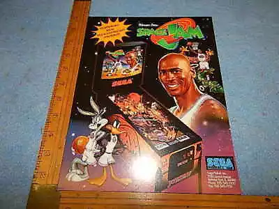 1996 Sega SPACE JAM Pinball Game Advertising Flyer • $10