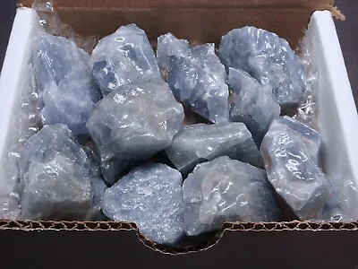 Blue Calcite Box 1/2 Lb Natural Blue Crystal Chunks Raw Mineral Specimens • $14.95