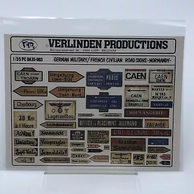 Verlinden 1/35 WWII German Military French Civilian Road Signs PCDA 35003 • $15