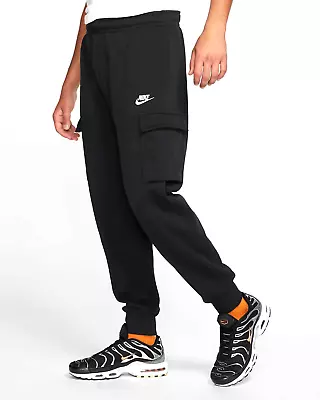 $45 • Buy Nike Mens Sportswear Fleece Cargo Pants In Black, Different Sizes, CD3129-010