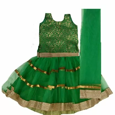 Readymade Green Kids Lehenga Choli  Kids Lehenga Indian Lehenga Ethnic Wear • $31.68