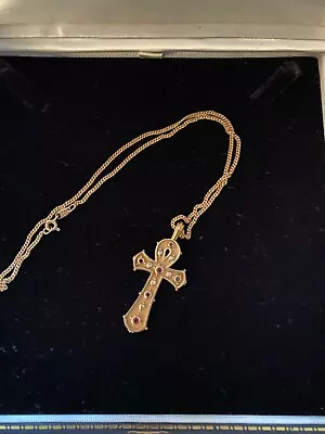 Theo Fennell 18ct Gold Cross And Chain • £1200