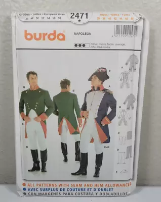 Burda Pattern 2471 Napoleon Historical Military Costume Mens Size 36-48 • $22.90