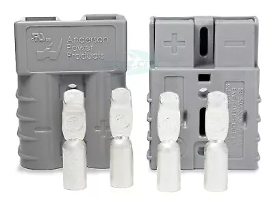 (2x) SB50 Anderson Power Connector Kit 50 Amps 36V Grey W/ 10-12 AWG /6319G1 • $11.68