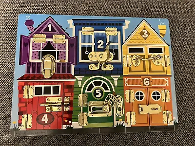 Melissa & Doug Wood Locks And Latches Puzzle Board #3785 • $9.50